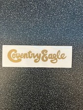 Coventry Eagle - 2 off vinyl self adhesive sticker 120x35mm (Gold on clear)
