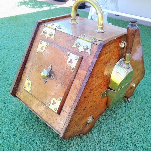 Antique coal box - oak, exc