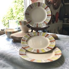 RARE Vintage MCM Broadhurst Kathie Winkle SAFARI 3 Salad Plates 