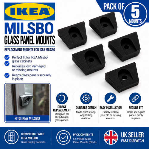 Ikea milsbo glass panel mounts - milsbo,