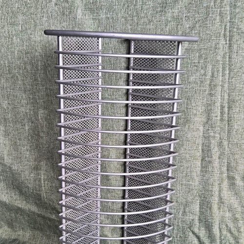 Silver metal storage tower - cd,