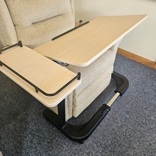Over Bed or chair table with large height and angle adjustable top overbed 