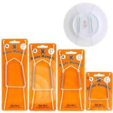 Wire Plate Hangers White 🖼️ Wall Hanging Spring Display Hooks for Art & Decor