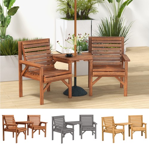 Wooden garden love seat - love, 2