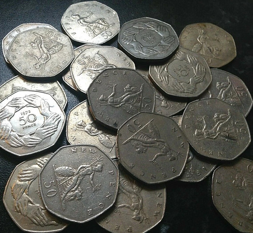 Large old style 50p - 50p, fifty