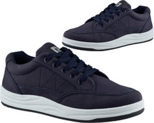 Mens Navy Canvas Pumps Plimsolls Flat Trainers Casual Skate Shoes UK Size 6 - 14