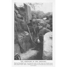 WW1 The Periscope in the Trenches - Antique Print 1918