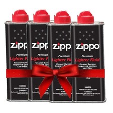 4xOriginal Zippo Premium Lighter Fuel Fluid 125 ML Petrol Refill Gift Handwarmer