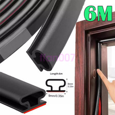 6M D-Shape Rubber Weather Seal Strip Draught Excluder for Door Frame and Gaps UK
