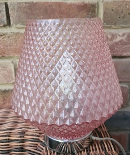 Pink glass table lamp vase - glass,