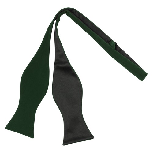 Dark green velvet self tie - dark, self-tie