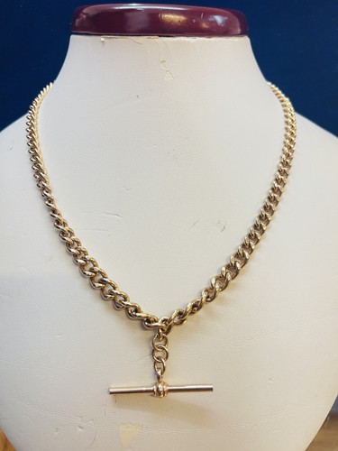 9ct gold graduated curb link - curb,