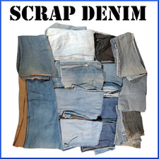 SCRAP LEVI DENIM FABRIC  MATERIAL / COTTON / 1 KG / UPCYCLING / CRAFT / SEWING
