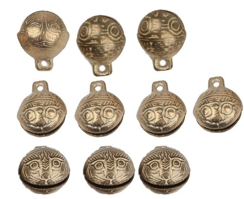 New tibetan brass bells lot - tibetan,