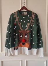 Men's Cedarwood State Festive Reindeer Christmas Jumper | Size L