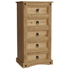 Corona Chest of Drawers Wardrobe Bed Mexican Solid Waxed Pine Bedroom Furniture
