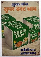 Brooke Bond Super Dust Tea Vintage Original Advertising Litho Tin Sign India