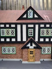 Dolls House Tudor Style Handmade 1989 Original With Furniture And Figures