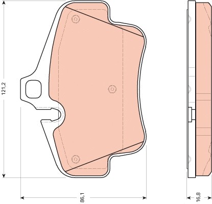 Rear brake pad - rear,