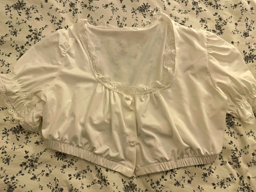 Women white lace dirndl - white,