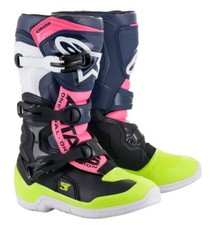 ALPINESTARS TECH 3S YOUTH BOOTS BLACK BLUE PINK FLUO KIDS JUNIOR MOTOCROSS CHEAP