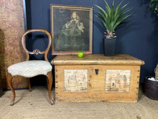 ANTIQUE PAINTED PINE COFFER OR