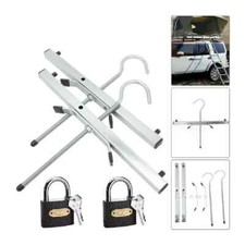 2 Locks Universal Heavy Duty Ladder Roof Rack Clamp Clamps Lockable Safe Ladders