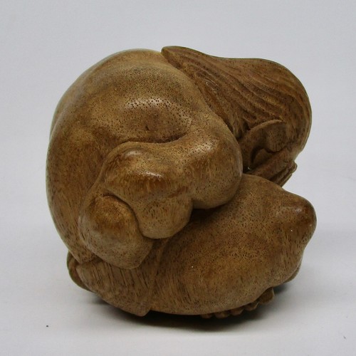 Weeping buddha wood carving - weeping,