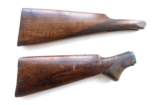 Two vintage walnut gun stocks - vintage,