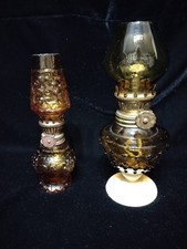 Vintage Amber Glass Mini Oil