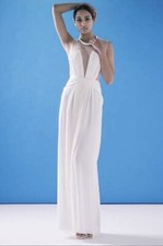 Carla Zampatti Dress Sz 6 Birth Of Venus Gown White Maxi Bridal Deb Formal Hens