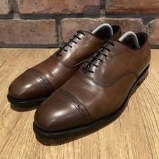 Allen Edmonds Byron Cap-Toe Oxford Brown Leather Shoes Made in USA Size UK 8