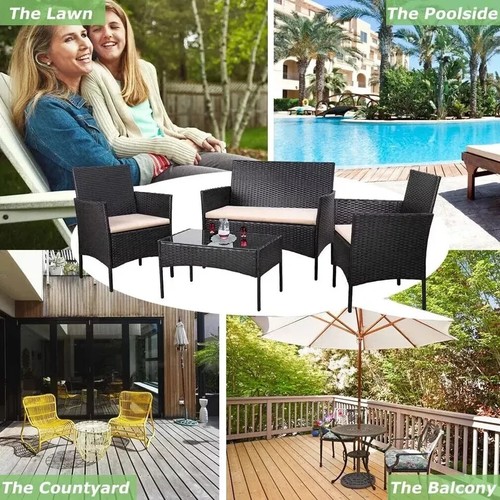 Garden rattan furniture - furniture, set