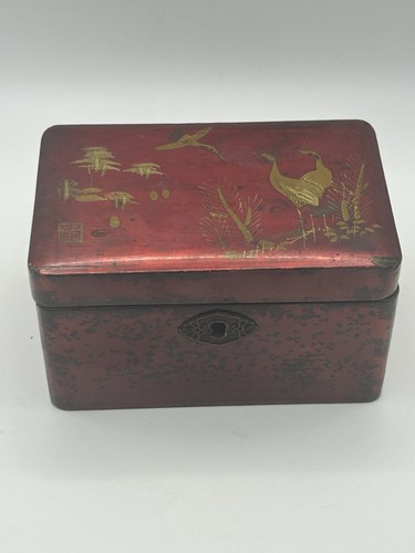 Japanese red lacquered box - box,