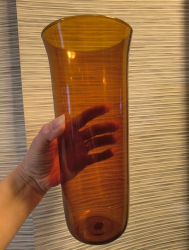 Vintage amber glass globe - amber, for