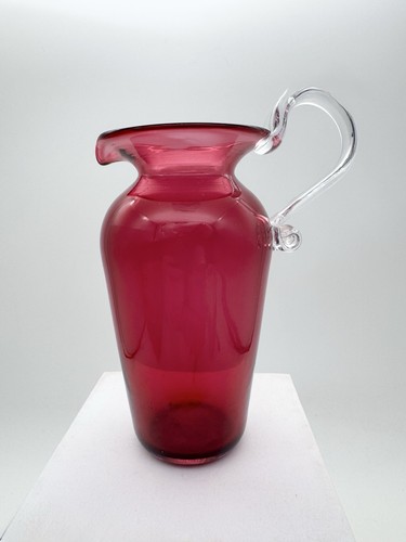 Antique cranberry glass jug