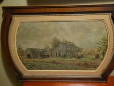 Antique "Uploads at Bow" Farm House Art