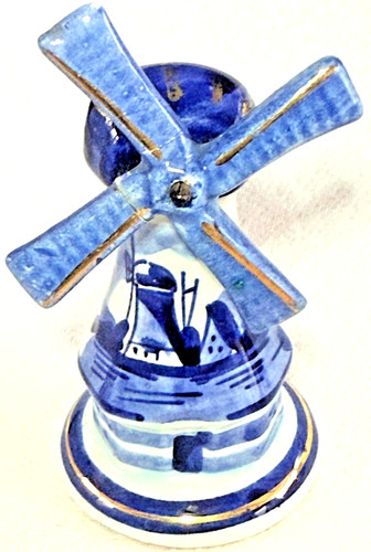 Delft blue windmill - blue,