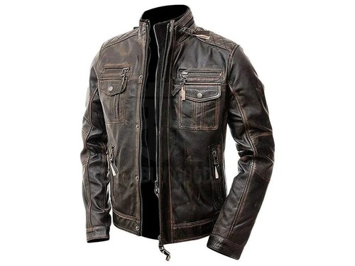 Men vintage brown leather - brown,