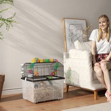 Hamster Cage w/ 31cm Deep Tray, 2 Tier Gerbil Cage, 58 x 43 x 57cm, Multicolour