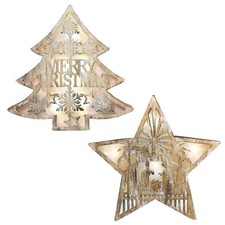 Wooden 24cm Christmas Light Up