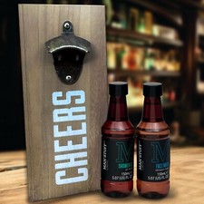 Mens Bottle Opener Toiletry Set Black Pepper Wooden Beer Dad Son Christmas Gift