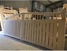 Wooden Driveway Gates Near Me Swan Neck Picket Arched The Country Picket Gate