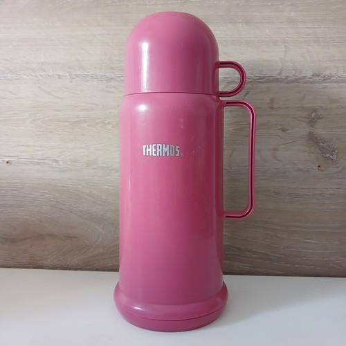 Vintage thermos flask pink - vintage,