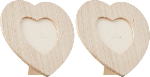 5 cm heart wooden - x,