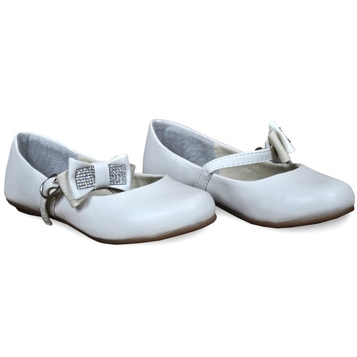 White flower girl - white, shoes