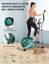 Desk Elliptical Cross Trainer Machine w/ Adjustable Resistance, LCD Monitor