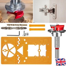 7x Concealed Hinge Jig Drill Guide Cabinet Hole Kitchen Door Wood Locator Tool