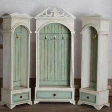 1:12 Scale Dolls House Miniatures Furniture Vintage Wardrobe Cabinet Unfinished