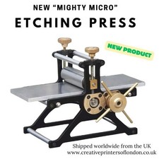 Micro Etching Press - FREE print bed - Linocut/Intaglio & Printmaking - UK stock